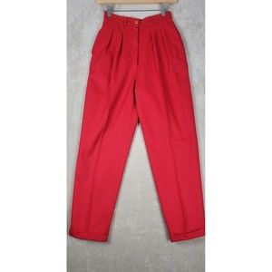 Vintage Album By Kenzo Slacks Women's Red Wool Blend High Waist Pants Size 6